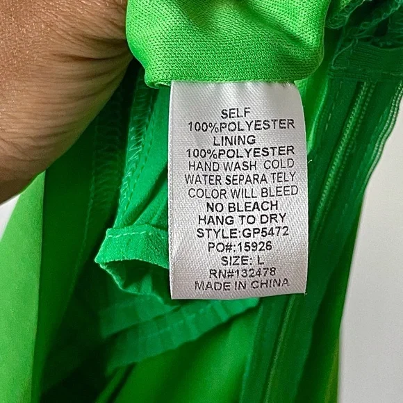 Pleated One Shoulder Romper in Green Women’s Large - Picture 9 of 10